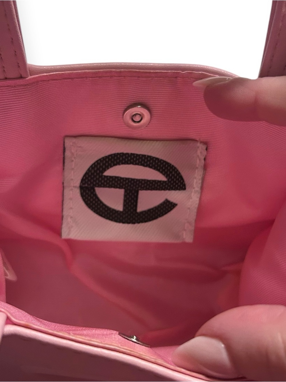 Telfar Mini Shopping Bag Bubblegum Pink | Crossbody + Top Handle | 7โ Width - Picture 6 of 9